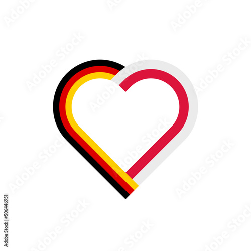 unity concept. heart ribbon icon of germany and poland flags. vector illustration isolated on white background