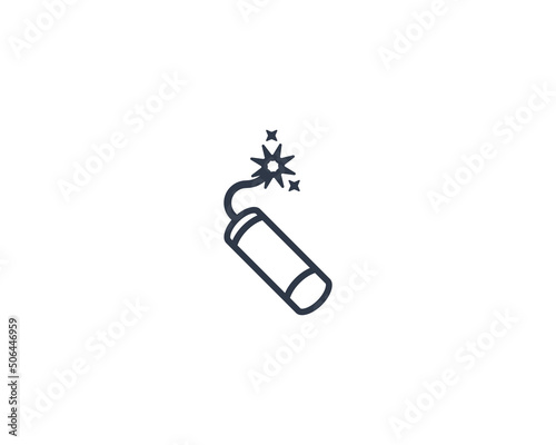 Firecracker vector flat emoticon. Isolated Dynamite illustration. Firecracker icon
