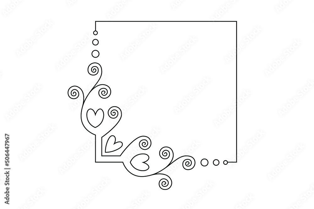 Fototapeta premium floral hand drawing frame, flower drawing vector