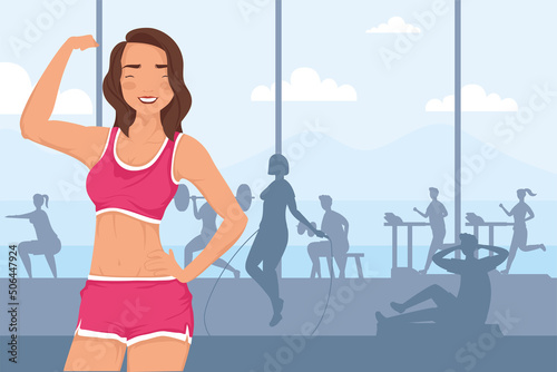 strong woman in gym