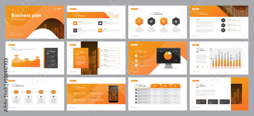 business presentation template design backgrounds and page layout design for brochure, book, magazine, annual report and company profile, with info graphic elements graph design concept photo