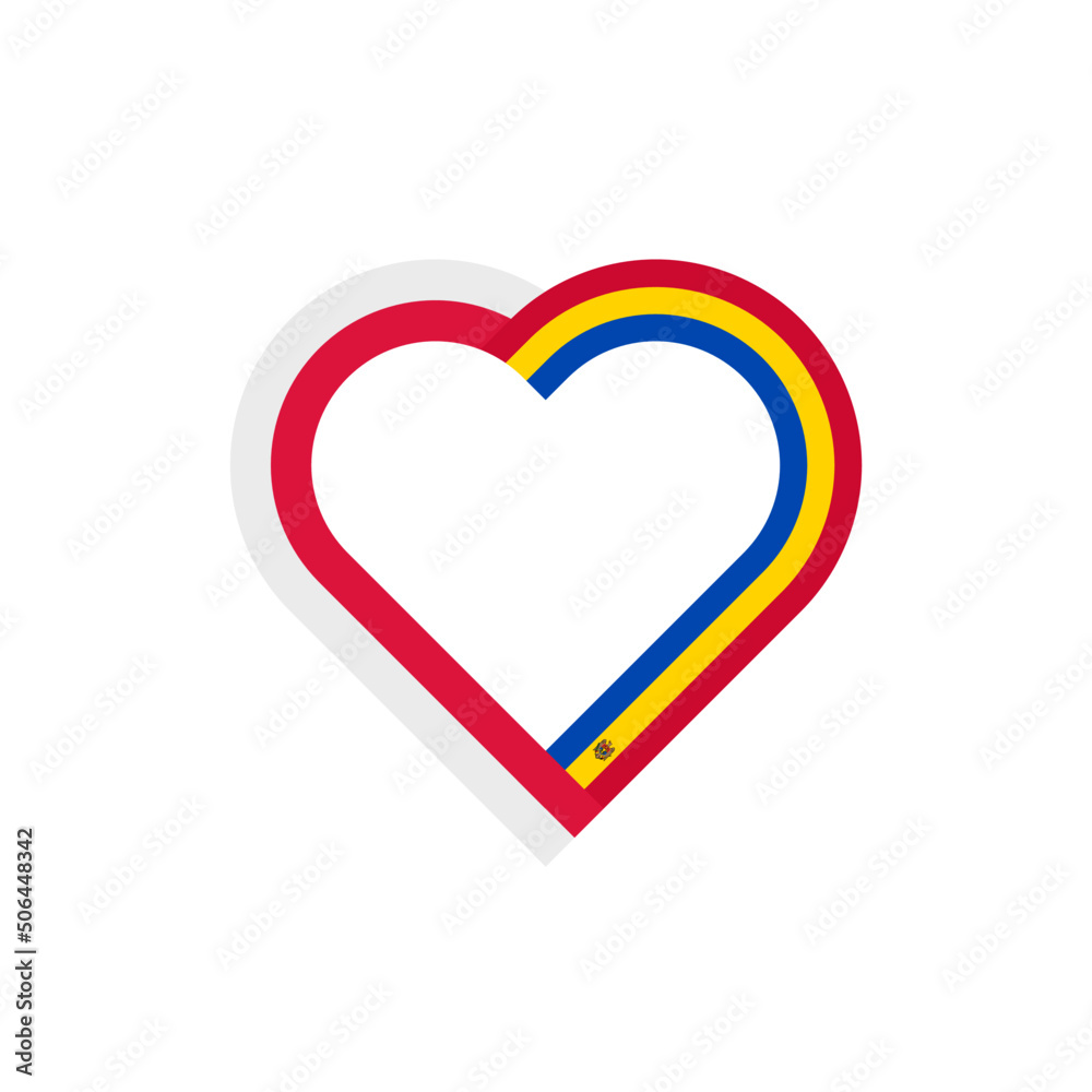 unity concept. heart ribbon icon of poland and moldova flags. vector illustration isolated on white background unity concept. heart ribbon icon of poland and moldova flags. vector illustration isolated on white background