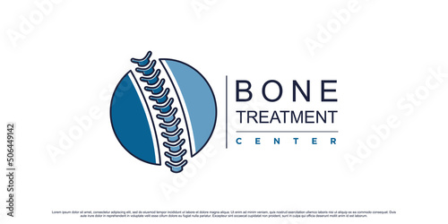 Bone clinic logo design for massage teraphy with creative element Premium Vector