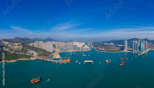 Aerial view of Tseung Kwan O in Hong Kong