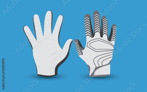 sports gloves, attractive pattern design in white and black, vector illustration