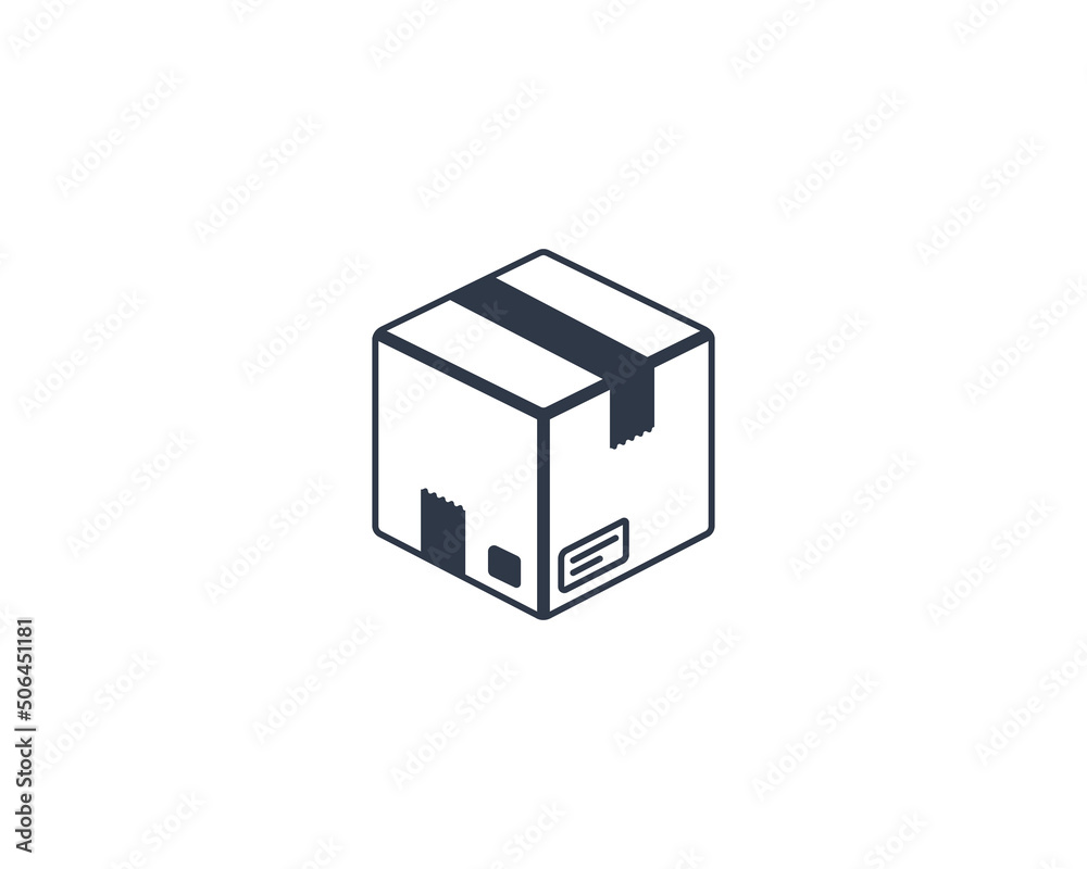Carton Box Vector Isolated Emoticon. Box Icon Carton Box Vector Isolated Emoticon. Box Icon