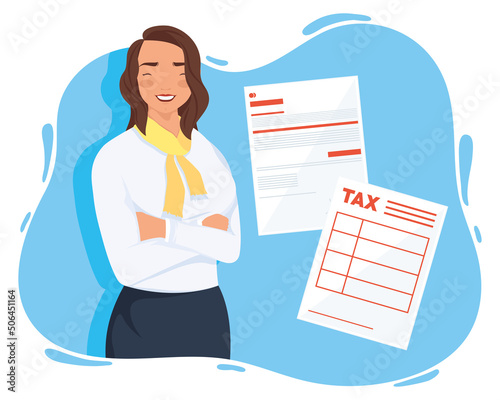 female accountant worker character