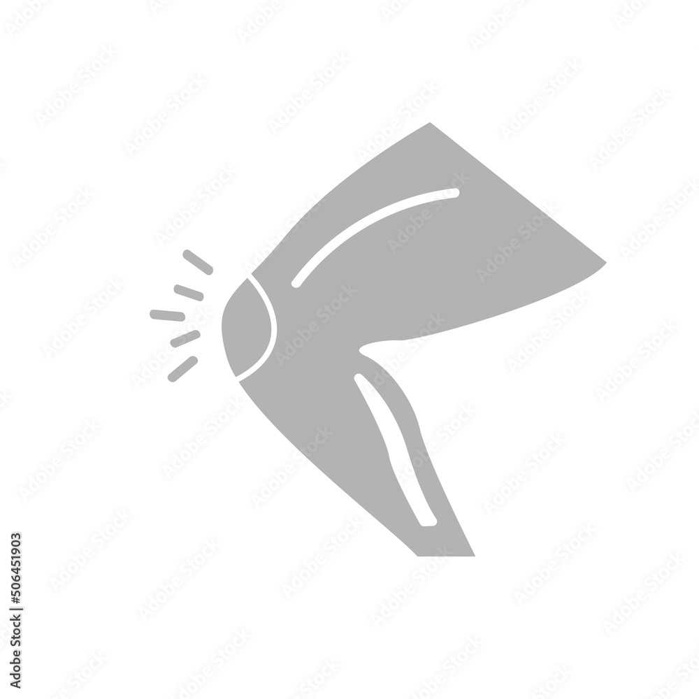 Fototapeta premium knee pain icon on a white background, vector illustration