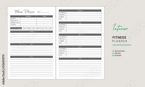 Fitness Planner Logbook kdp Interior Design photo