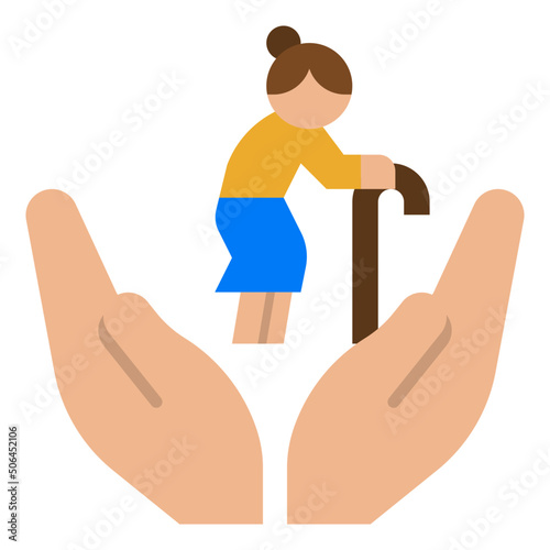 elderly flat icon
