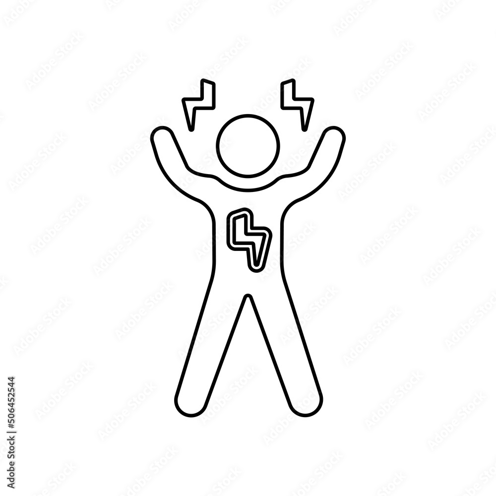 man icon, energetic man concept, vector illustration man icon, energetic man concept, vector illustration