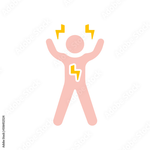 man icon, energetic man concept, vector illustration