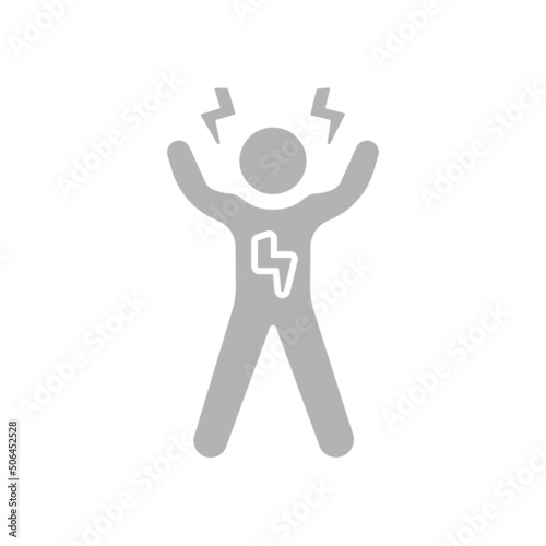 man icon, energetic man concept, vector illustration