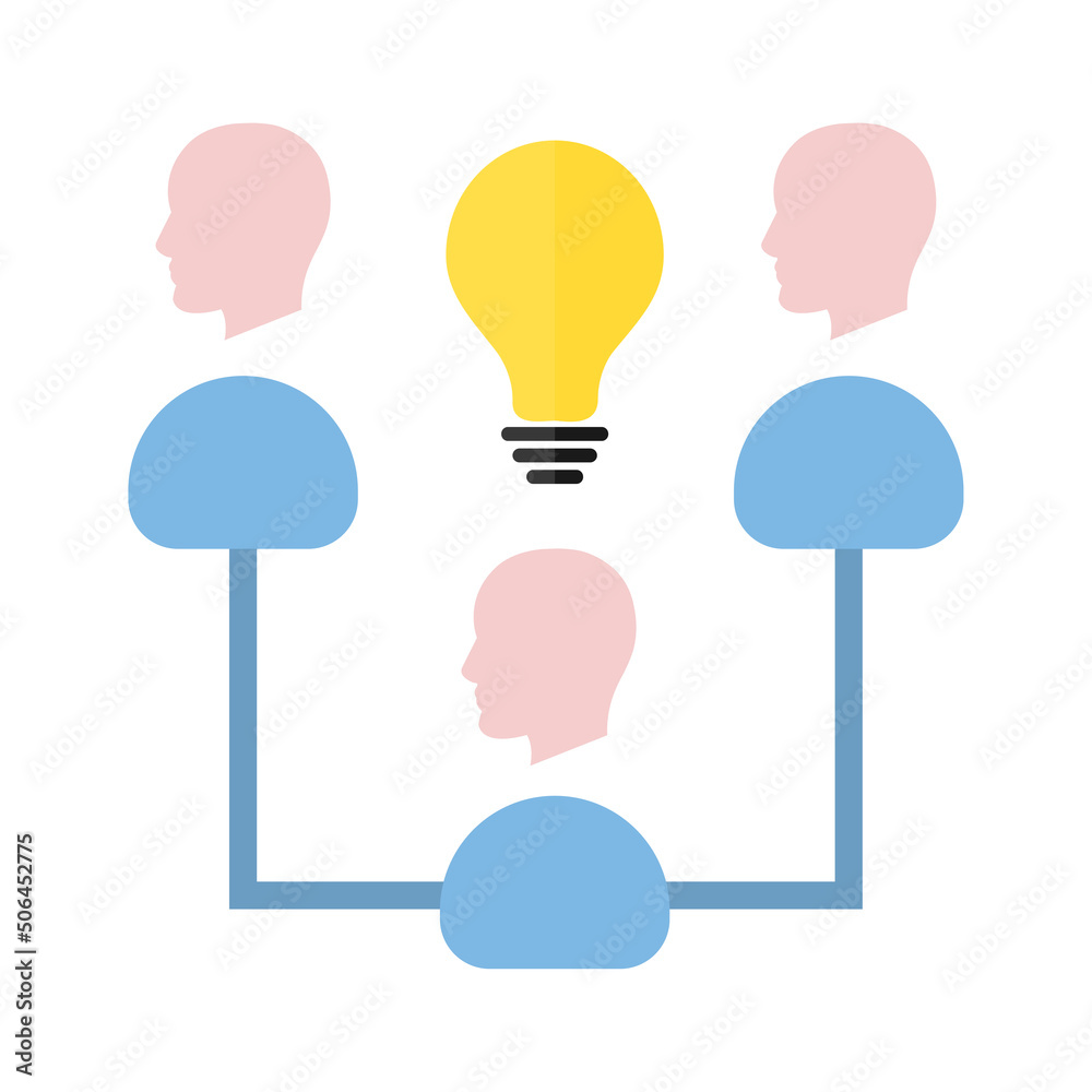 heads icons, concept of collective ideas, thoughts, vector illustration
