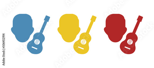 musician icon on white background, vector illustration