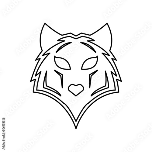 Fototapeta Naklejka Na Ścianę i Meble -  wolf icon on a white background, vector illustration