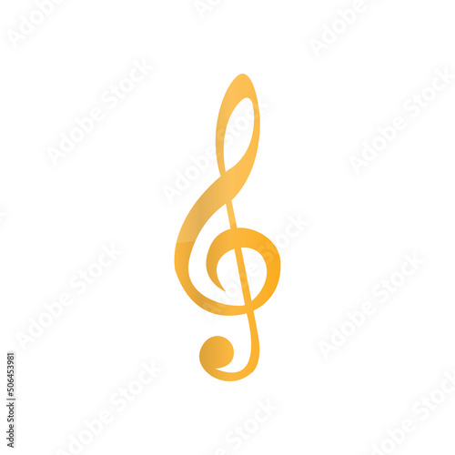 treble clef icon on a white background, vector illustration