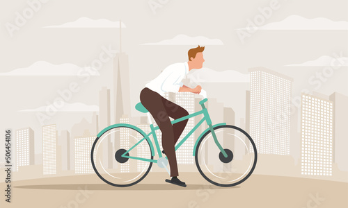 man riding bike on the city