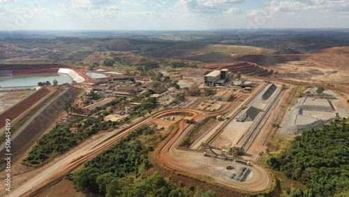 Aerial view of mining company with niobium and phosphate beneficiation plant