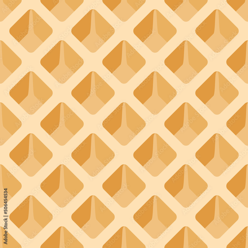 Seamless Pattern with Realistic Waffle 3D Closeup Seamless Pattern with Realistic Waffle 3D Closeup