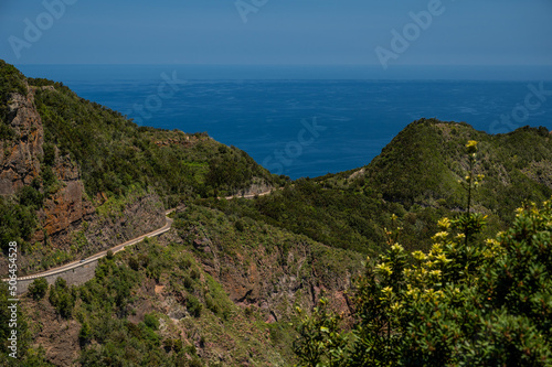View of the north coast of Tenerife, Canary Islands, during a sunny day.