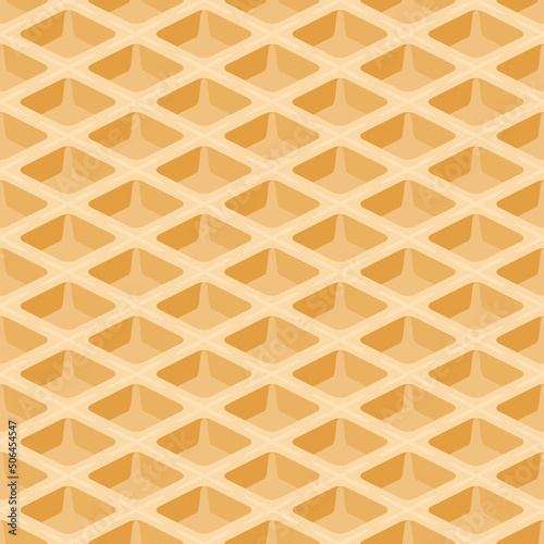 Seamless Pattern with Realistic Waffle 3D
