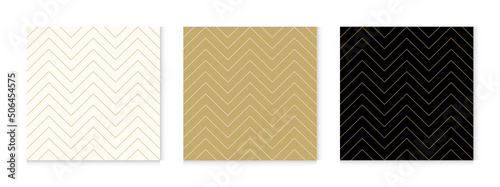 Gold background pattern seamless geometric line abstract luxury design vector.Wave zig zag pattern.