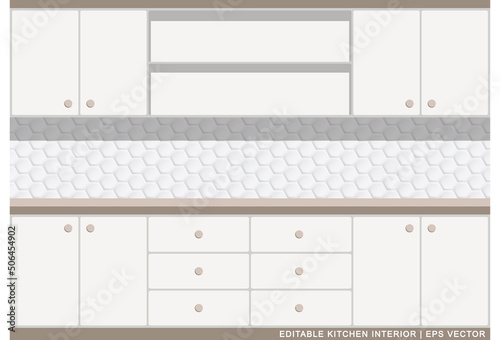Editable Vector for Realistic Kitchen Interior Mockup with Modern Minimalist Design