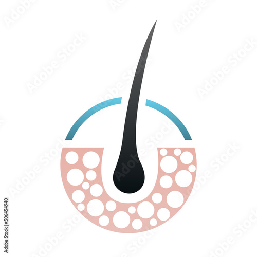 hair root icon, on white background, vector illustration