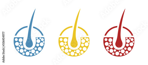 hair root icon, on white background, vector illustration