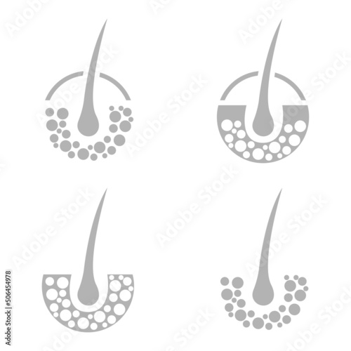 hair root icon, on white background, vector illustration