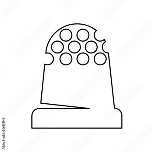 thimble icon on white background, vector illustration