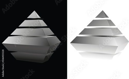 Pyramides gris blanc noir