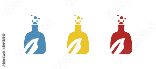 Ecological shampoo icon on a white background, vector illustration