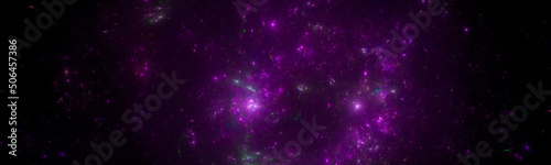 Banner Star field background . Starry outer space background texture . Colorful Starry Night Sky Outer Space background. 3D illustration © kramynina