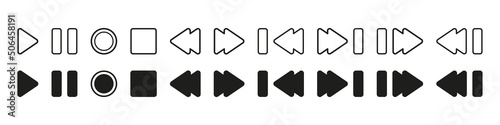 Media and Video player icons collection.