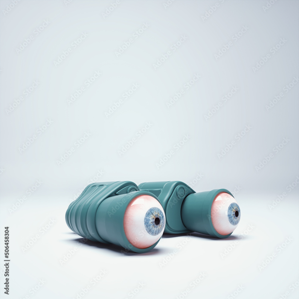 Binoculars with eyes reaching out. Binoculars with eyes reaching out.