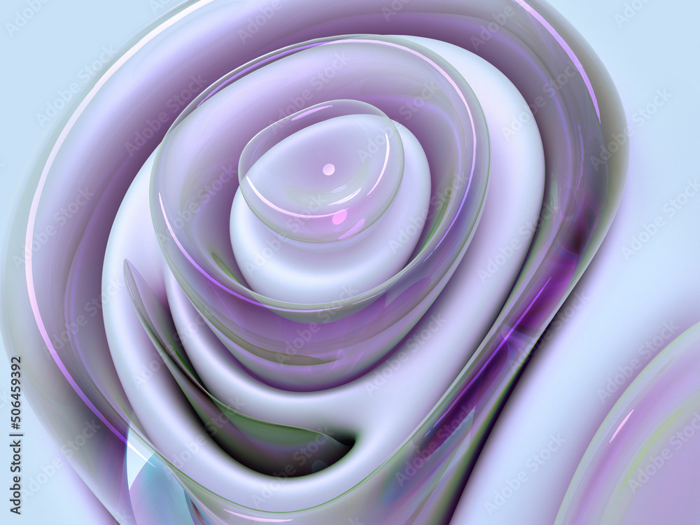 3d render of abstract art 3d background with part of translucent glossy ...