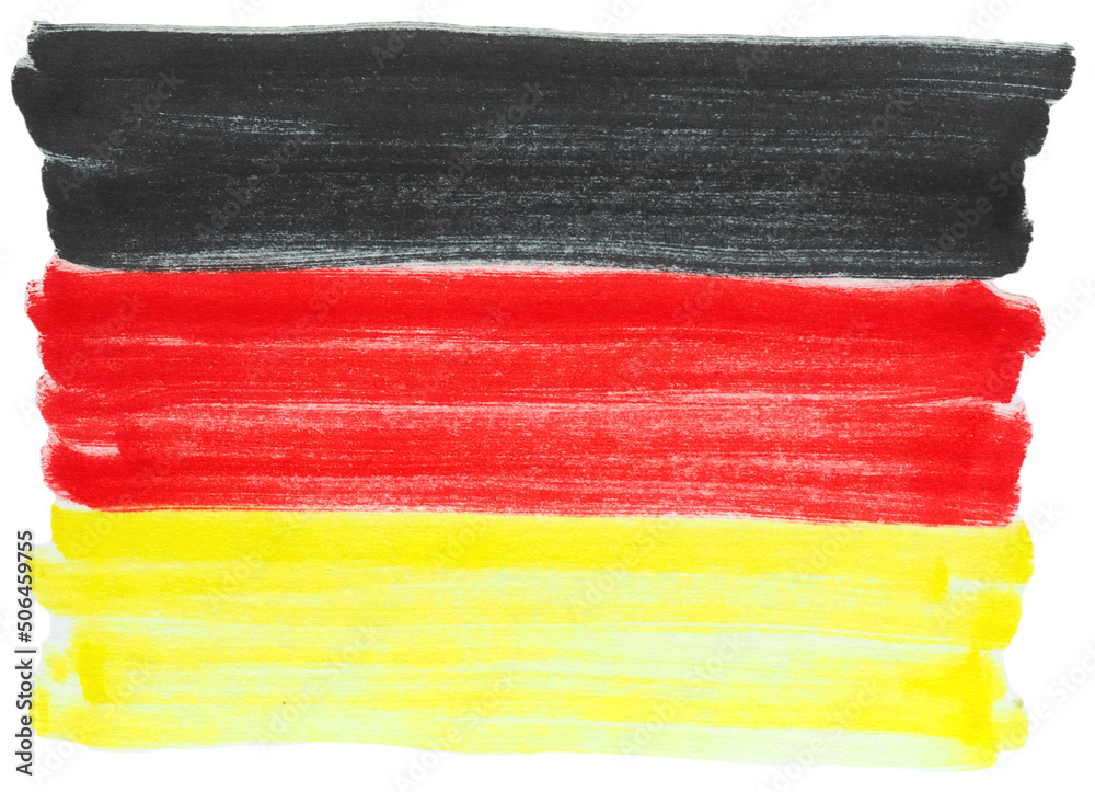 Obraz premium hand drawn German flag of Germany isolated over white