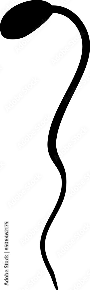 Black silhouette of plant sprout with root isolated on white background Black silhouette of plant sprout with root isolated on white background