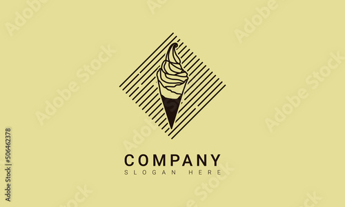 ice cream logo model classic template