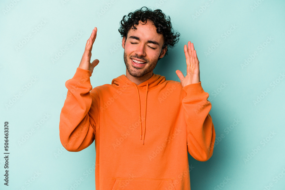 Young caucasian man isolated on white background joyful laughing a lot. Happiness concept. Young caucasian man isolated on white background joyful laughing a lot. Happiness concept.
