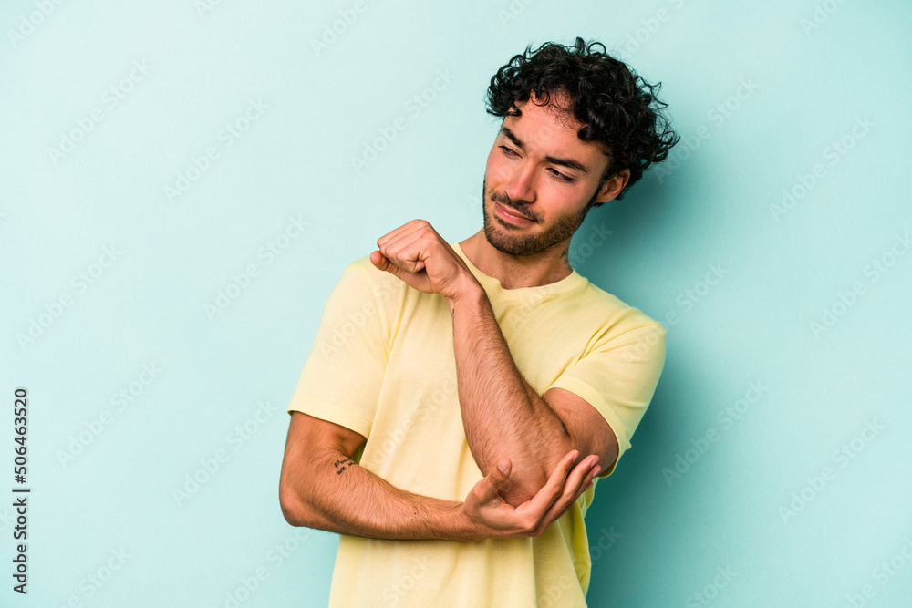 Young caucasian man isolated on white background confused, feels doubtful and unsure. Young caucasian man isolated on white background confused, feels doubtful and unsure.