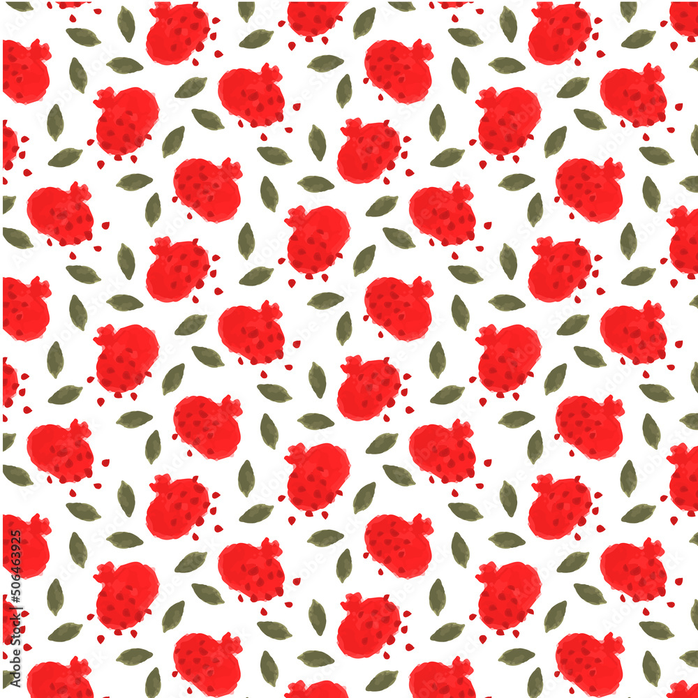 Pomegranate seamless vector pattern. Fruit pomegranate background Pomegranate seamless vector pattern. Fruit pomegranate background