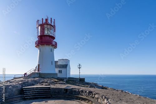 Lindesnes Lighthouse, Lindesnes fyr, a coastal lighthouse at the southernmost tip of Norway, photo