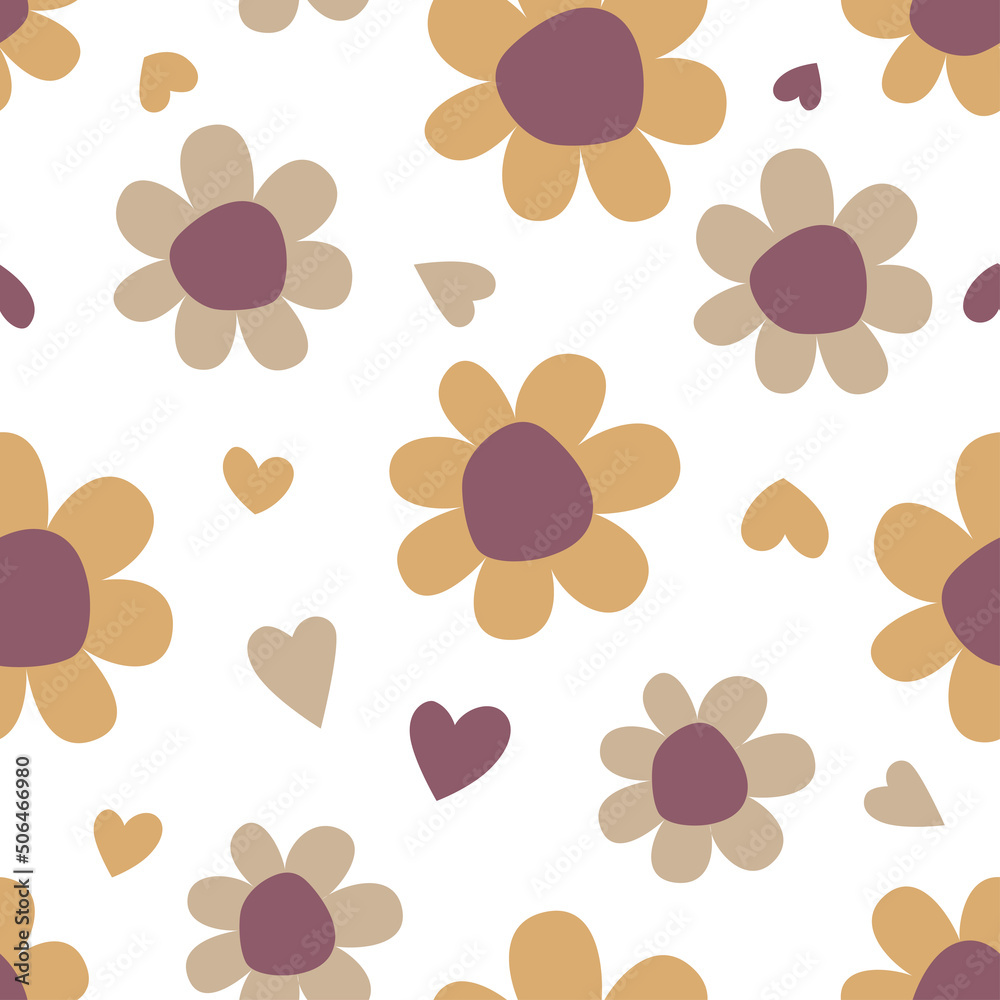 Fototapeta premium Transparent Flower Seamless Pattern