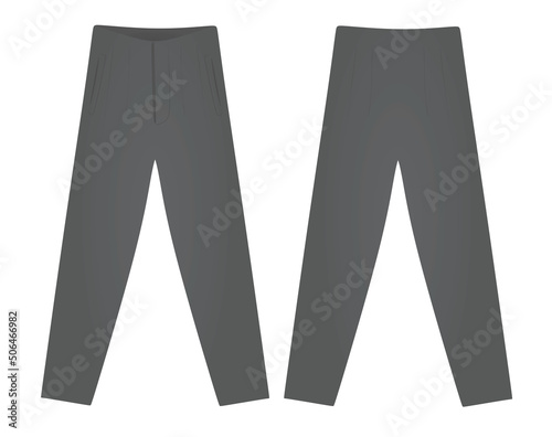 Grey wide pants. vector illustration