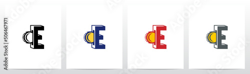Coin Insert On Letter Logo Design E