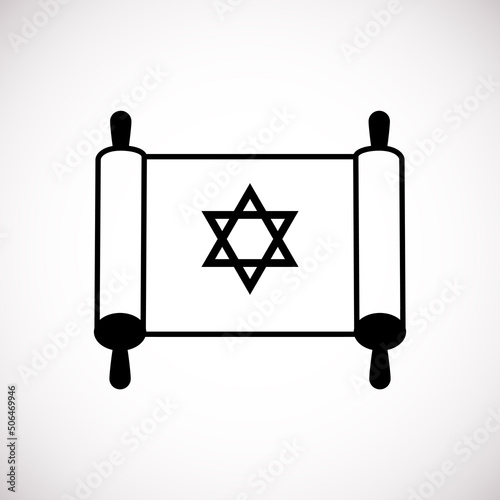 Torah scroll parchment icon. Simple illustration of torah scroll parchment vector icon for web design isolated on white background