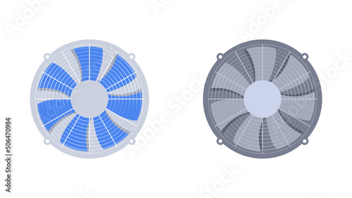 Industrial electric fan or ventilation vector illustration on white background.